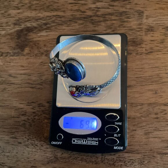 925 silver with lapis and coral stones, unique shape 69 grams - Picture 9 of 9